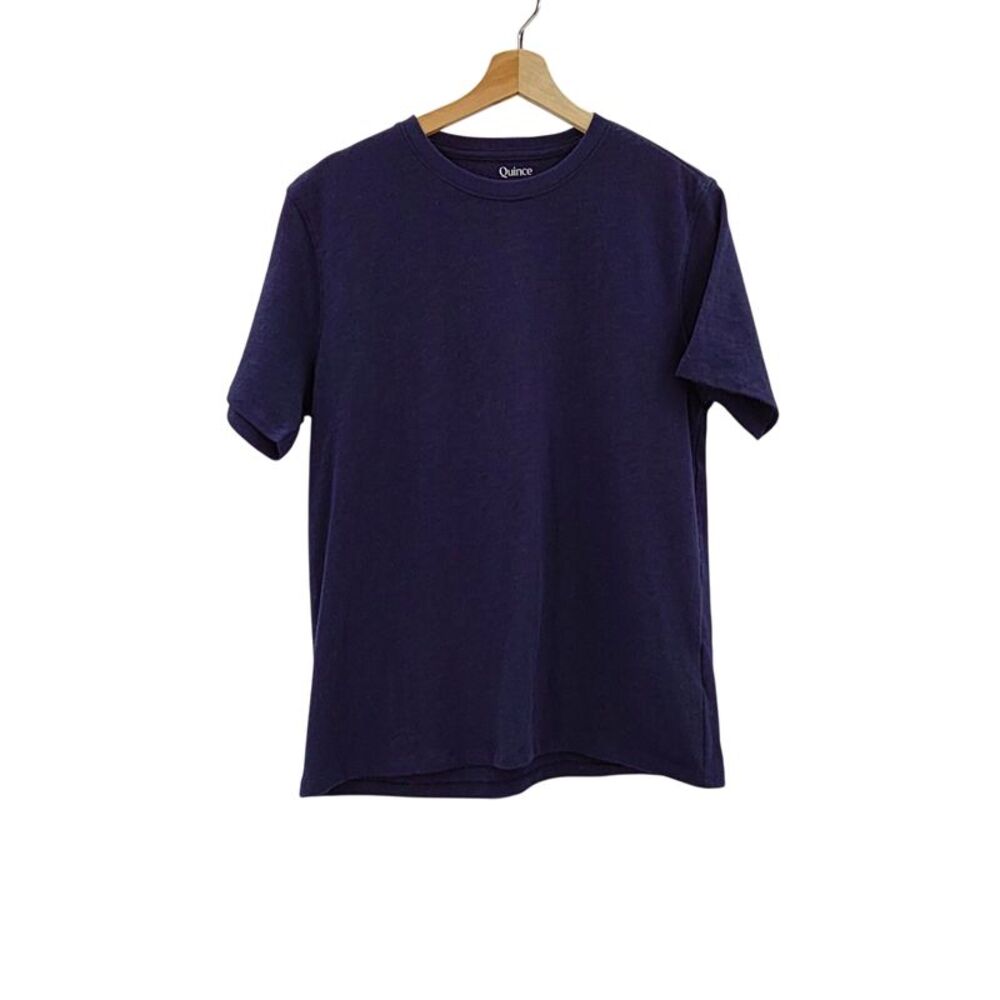 Quince Men Flex Curve Crewneck Tee Blue S